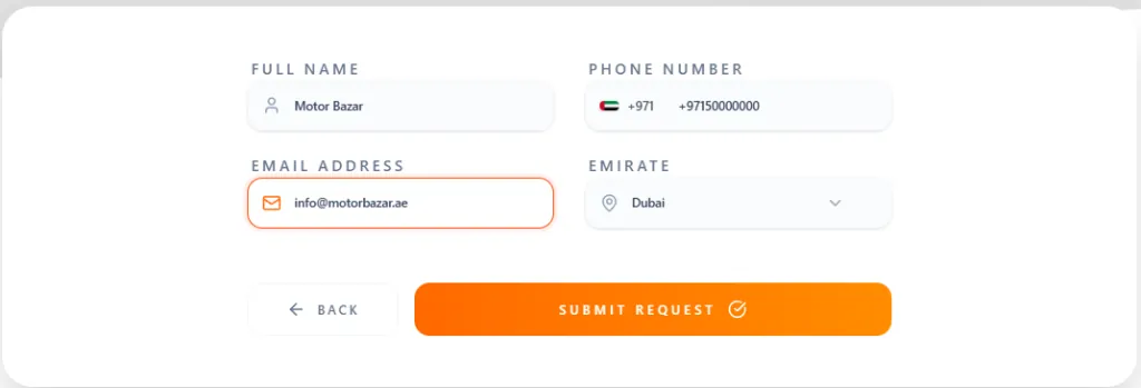 Enter contact info and submit